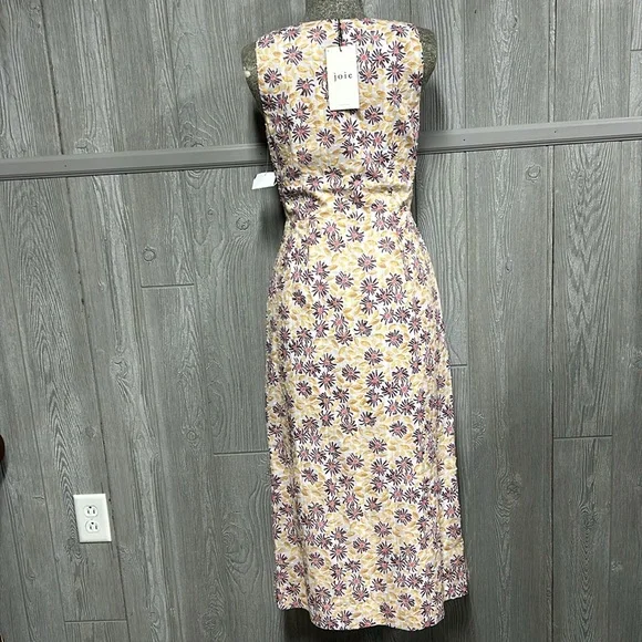 Joie Midi Dress Paige Gray Lilac Multi Print Size Small NWT - Picture 3 of 6
